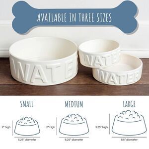 Park Life Designs Pet Bowl | Classic Water (Small, White)